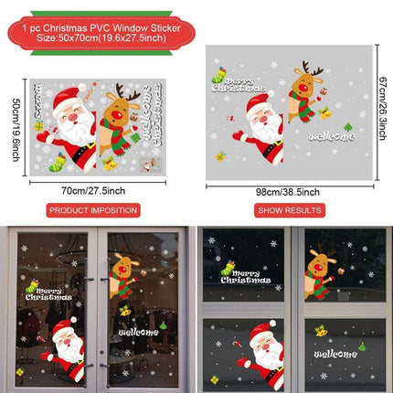 Festive Holiday Celebration Sticker Set: Christmas & New Year Wall and Window Decor