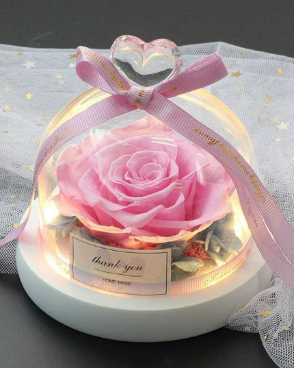 Timeless Elegance Glass Rose Showcase - A Symbol of Love and Grace