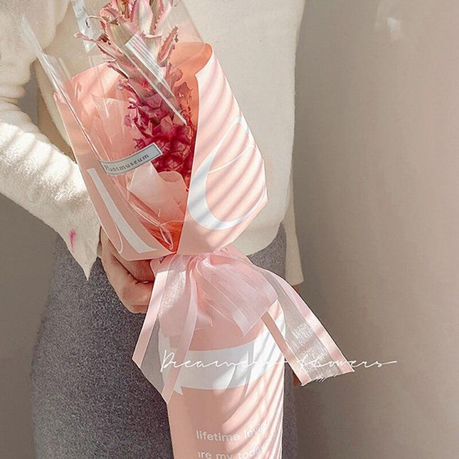 Elegant Floral Wrap with English Letter Design - Waterproof Bouquet Enhancer