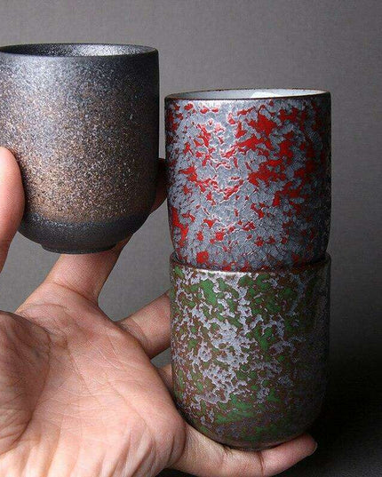 Elegant Artisan Japanese Large Ceramic Tea Cup with Unique Glaze Finish