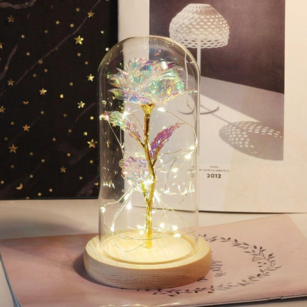 Eternal Rose LED Glass Dome for Enchanting Decor