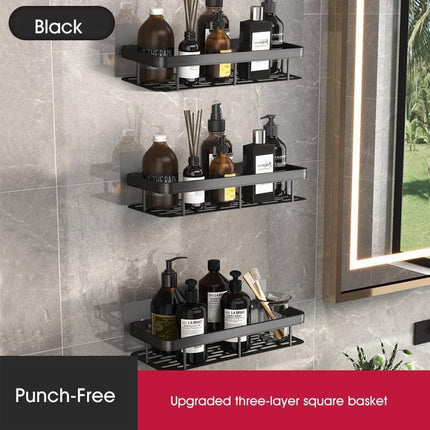 Stylish Wall-Mounted Space Aluminum Shower Organizer: Premium Bathroom Caddy