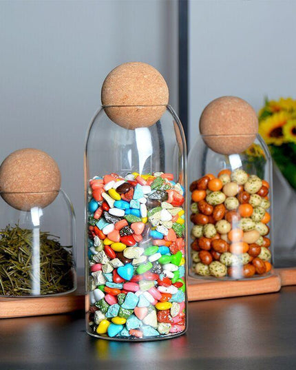 Modern Chic Glass Jar Set with Trendy Cork Tops for Effortless Kitchen Organization