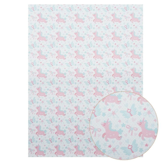 Luxury Cartoon Print Bow Faux Leather Sheets for Chic DIY Creations