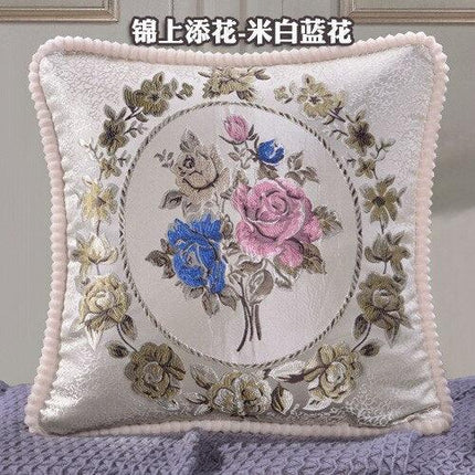 Floral Elegance Handcrafted Decorative Pillow Cover