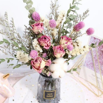 Dried Floral Elegance: Nature's Charm Arrangement Set for Home Decor and Photography