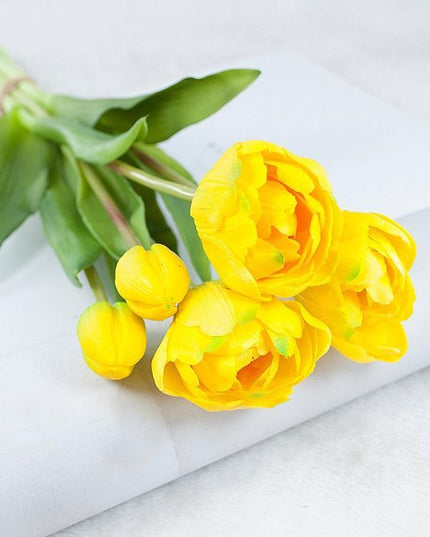 Luxe Artificial Tulip Display - Stunning 40CM Faux Floral Arrangement for Elegant Home Accents