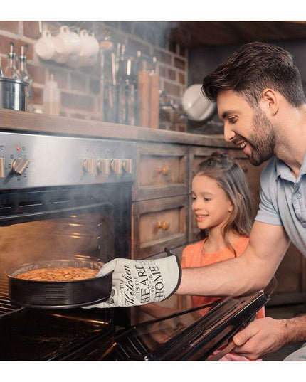 Cotton Heat-Resistant Kitchen Accessory Set - 4 Piece Oven Mitts & Pot Holders Collection