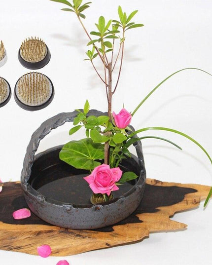 Sophisticated Round Kenzan Flower Frog Set for Exquisite Floral Creations