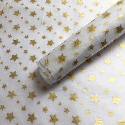 Gold Star Tissue Paper Flower Gift Wrapping Set