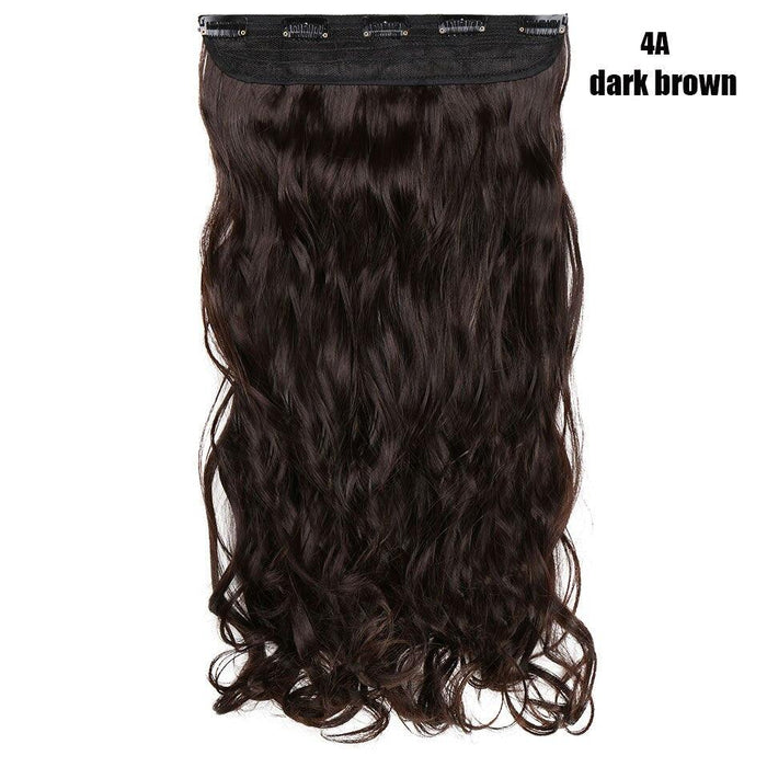 BENEHAIR Synthetic Hairpieces 24&quot; 5 Clips In Hair Extension One Piece Long Curly Hair Extension For Women Pink Red Purple Hair-0-Très Elite-dark brown-24inches-CHINA-Très Elite