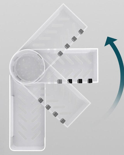 Rotating Corner Wall Storage Rack with Hooks for Smart Bathroom and Kitchen Organization