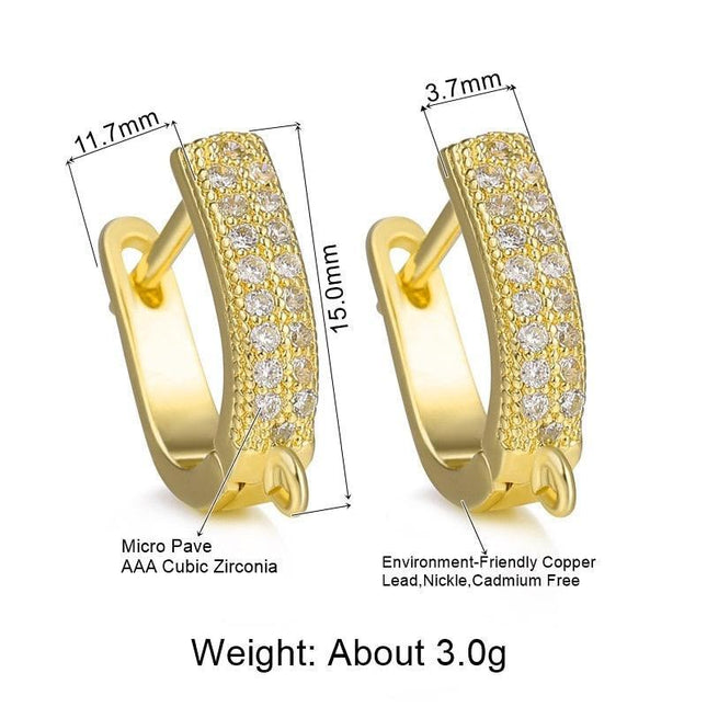 Stunning Handmade Gold & Silver Earring Hooks Adorned with Dazzling Austrian Crystals - Eco-Friendly Luxury Jewelry