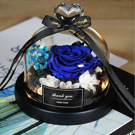 Captivating Glass Rose Lamp in Elegant Dome - A Cherished Emblem of Love