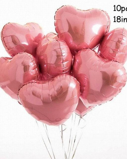 Rose Gold Heart-Shaped Foil Balloon Collection - Ideal for Every Celebration