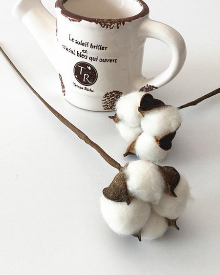 Charming White Cotton Floral Branches Set - Perfect for Rustic Farmhouse Decor