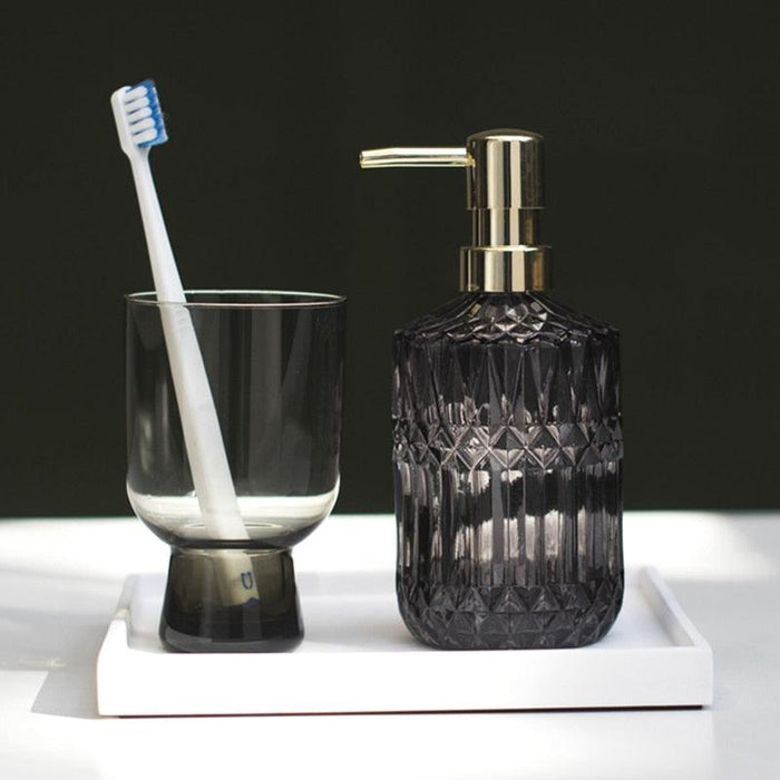 Chic Glass Soap Dispenser with 390ml Capacity
