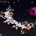 Elegant Indian Bridal Rhinestone Crown and Flower Hair Jewelry Set