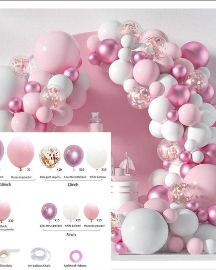 Enchanting Pink Balloon Decoration Set for a Dreamy Baby Girl's Birthday Celebration