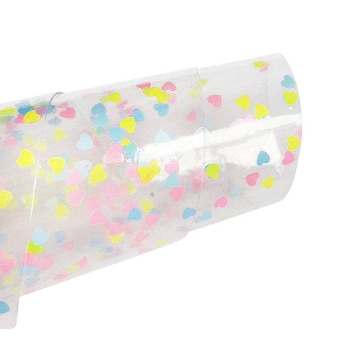 Glittering Transparent PVC Craft Sheets with Star and Heart Accents