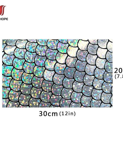 Enchanted Holographic Mermaid Scale PU Faux Leather for Creative DIY Crafts