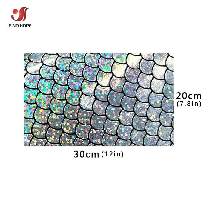 Enchanted Holographic Mermaid Scale PU Faux Leather for Creative DIY Crafts