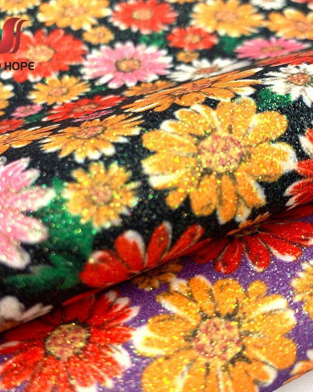 Glistening Star Gem Sparkle Faux Leather for Crafting Excellence