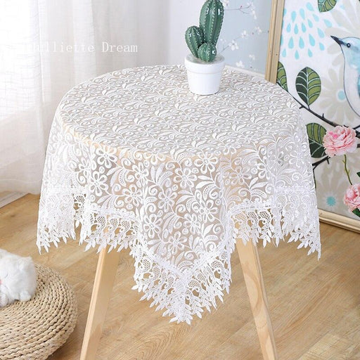 Luxury Lace Embroidered Table Cloth - Elegant Room Decor for the Affluent