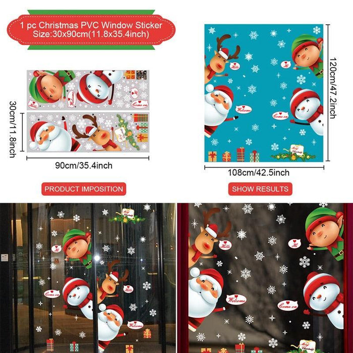 Festive Holiday Home Decoration Set: Christmas & New Year Wall and Window Stickers