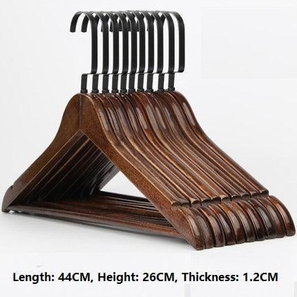 Premium Wide Wooden Hangers Set - 10 Luxurious Pieces for Your Closet