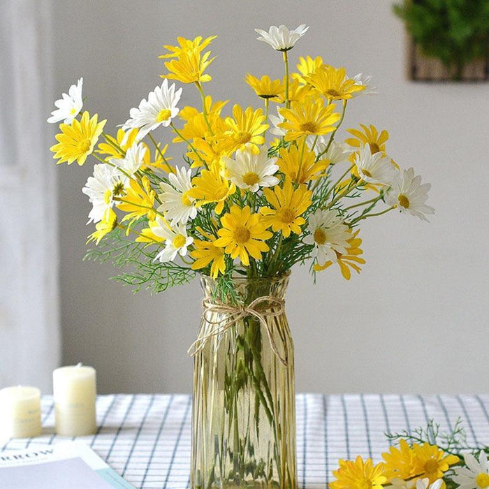 Elegant Daisy Dreams Bouquet Set: 5 Lifelike Floral Arrangements for Stunning Home Decor