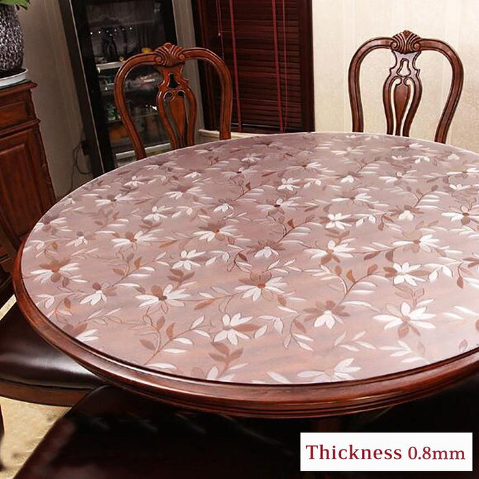 Transparent Glass Round Table Mats: Stylish PVC Set for Home Protection