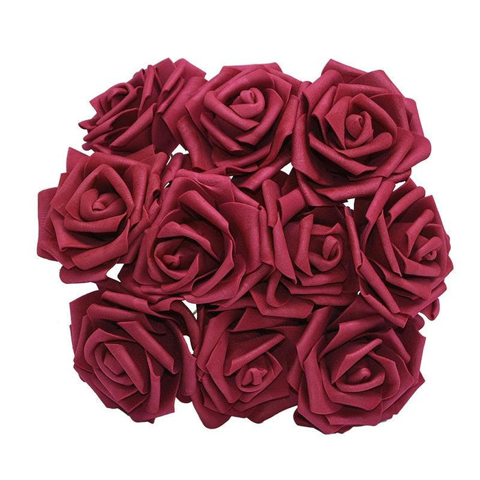 Elegant 8CM PE Foam Roses Set with Multiple Flower Heads - Bundle of 10/20/30