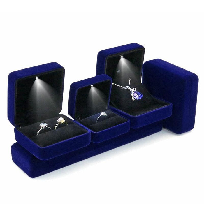 Elegant LED Jewelry Box with Soft Flannel Lining and Illuminating Light