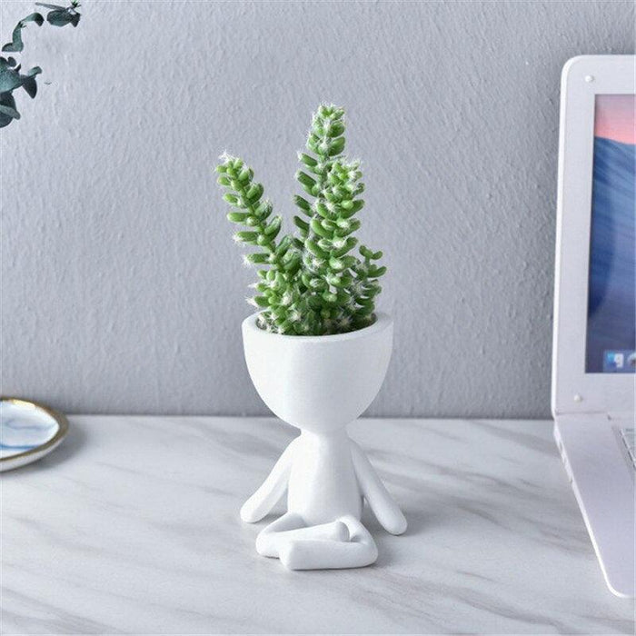 Stylish Nordic White Resin Mini Hanging Planters for Modern Home Decor