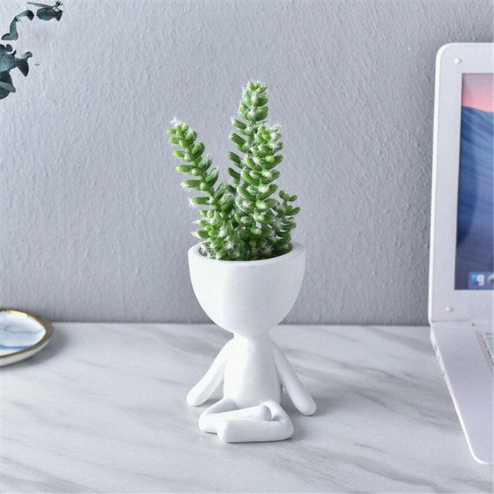 White Resin Mini Hanging Flower Planters for Stylish Home Decor