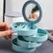 Rotating Jewelry Storage Solution with Mirror - Stylish and Eco-Friendly