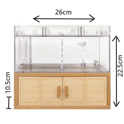Elegant White Betta Fish Aquarium with Stylish Wooden Stand