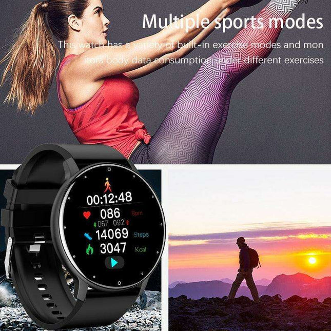LIGE 2023 Men's Touch Screen Fitness Smart Watch: Health Tracker with IP67 Waterproof and Long-Lasting Battery