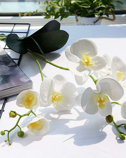 Realistic White Orchid - Premium Faux Flower for Elegant Home & Event Decor