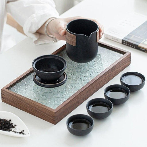 Luxurious Ceramic Kung Fu Travel Tea Set for Tea Aficionados