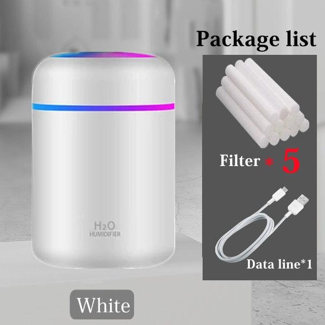 Vibrant USB Aroma Diffuser and Humidifier with Dual Mist Options and Soothing Night Light