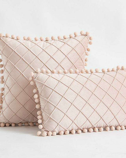 Chic Velvet Bohemian Pillow Covers with Fun Pompom Details
