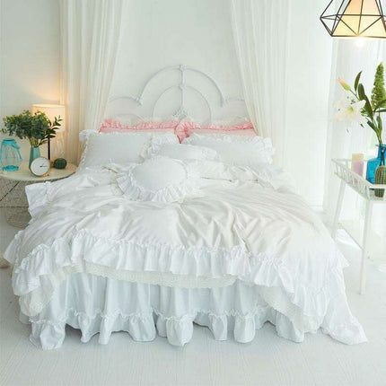 Fairytale White Lace Ruffle Bedding Collection