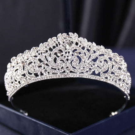 Elegant Silver Rhinestone Tiara - Glamorous Hair Accessory for Special Occasions