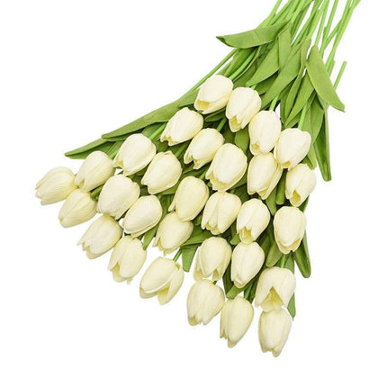 31-Piece Lifelike Real Touch Tulip Arrangement for Weddings and Home Decoration