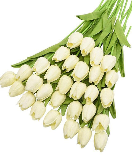 31-Piece Lifelike Real Touch Tulip Arrangement for Weddings and Home Decoration
