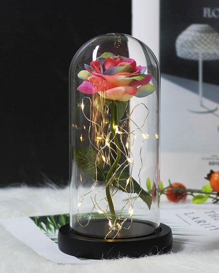 Eternal Rose LED Glass Dome for Enchanting Decor