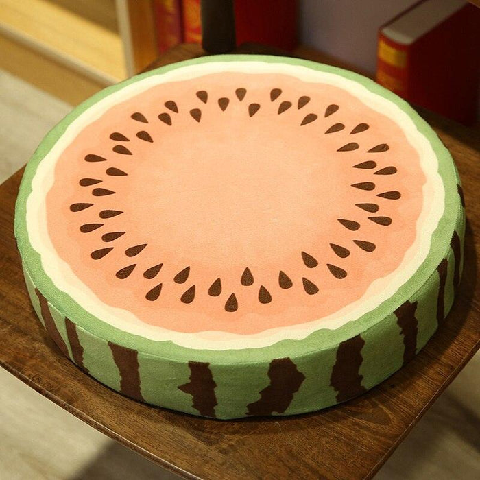 Fruity Fun Plush Cushion Set - Watermelon, Kiwi, Lemon Decorative Trio