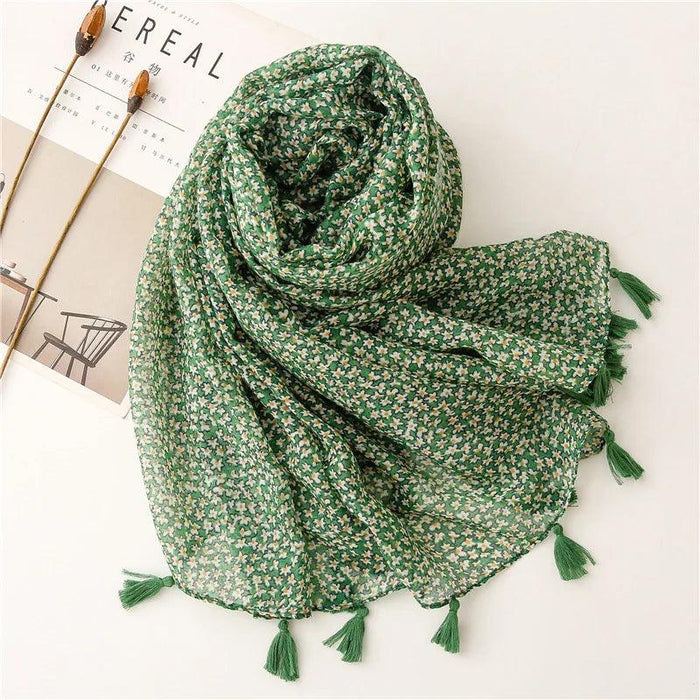 Luxurious Blue Porcelain Cashmere Blend Shawl - The Perfect Accessory for Any Occasion